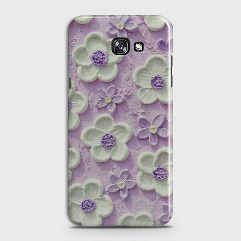 Samsung Galaxy A5 2017 Cover - Floral Series - Design 4 - Purple & White - Matte Finish - Snap On Hard Case with LifeTime Colors Guarantee