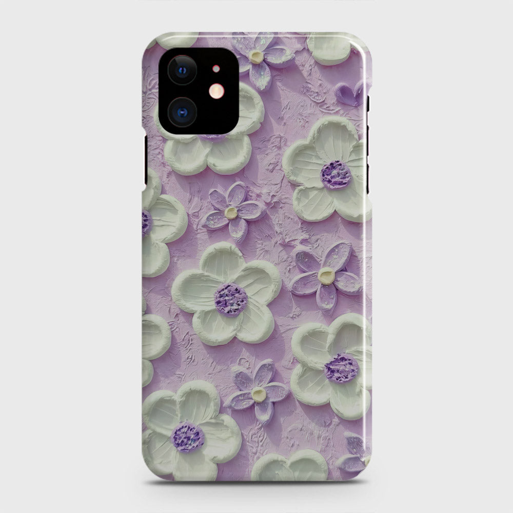 iPhone 12 Pro Cover - Floral Series - Design 4 - Purple & White - Matte Finish - Snap On Hard Case with LifeTime Colors Guarantee