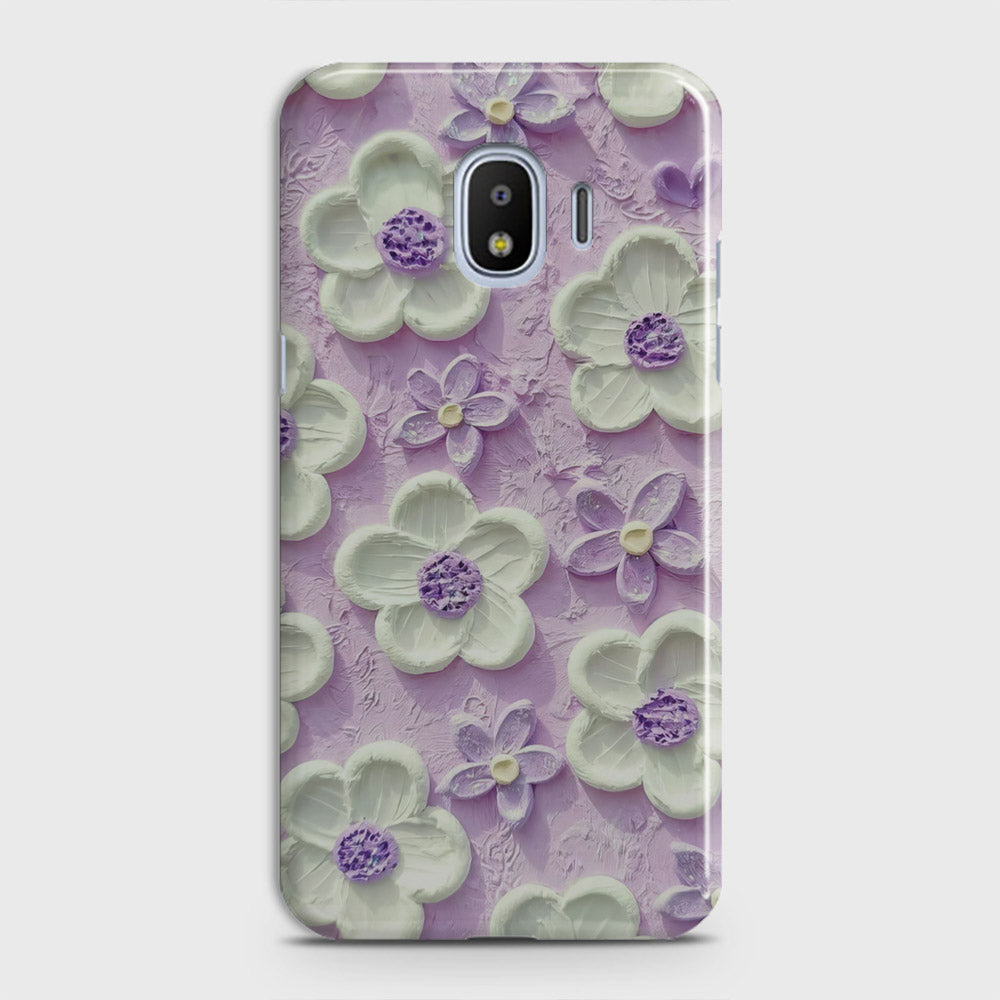 Samsung Galaxy Grand Prime Pro / J2 Pro 2018 Cover - Floral Series - Design 4 - Purple & White - Matte Finish - Snap On Hard Case with LifeTime Colors Guarantee