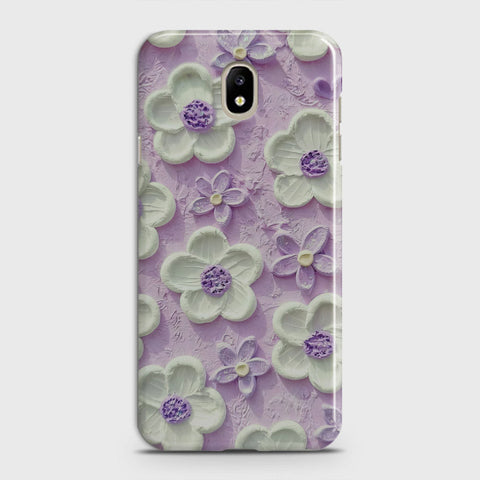 Samsung Galaxy J3 2018 Cover - Floral Series - Design 4 - Purple & White - Matte Finish - Snap On Hard Case with LifeTime Colors Guarantee