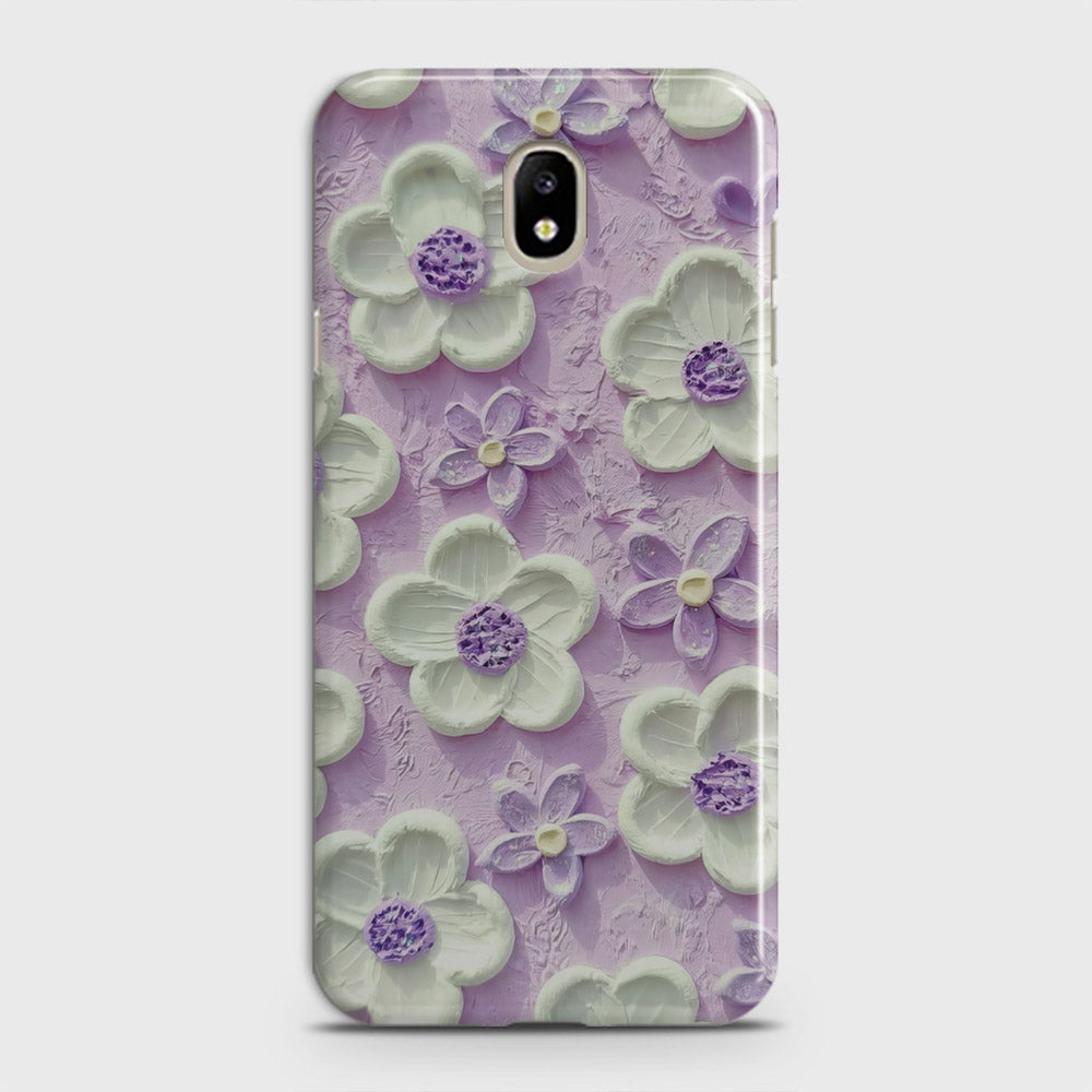 Samsung Galaxy J3 Pro 2017 / J3 2017 / J330 Cover - Floral Series - Design 4 - Purple & White - Matte Finish - Snap On Hard Case with LifeTime Colors Guarantee