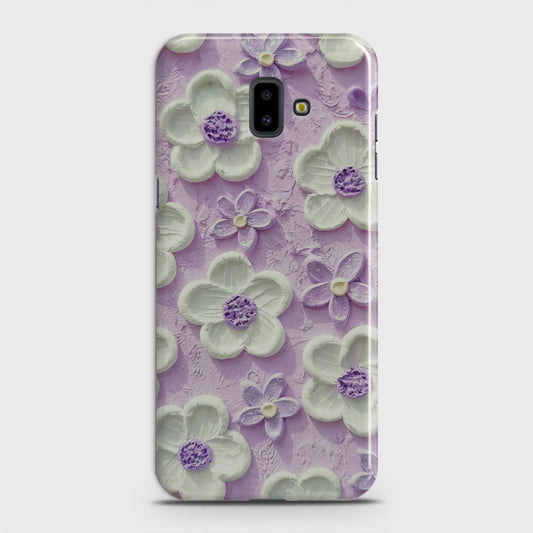 Samsung Galaxy J6 Plus 2018 Cover - Floral Series - Design 4 - Purple & White - Matte Finish - Snap On Hard Case with LifeTime Colors Guarantee