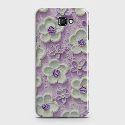 Samsung Galaxy J7 Prime Cover - Floral Series - Design 4 - Purple & White - Matte Finish - Snap On Hard Case with LifeTime Colors Guarantee