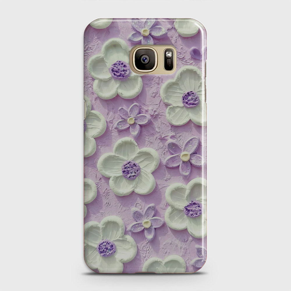 Samsung Galaxy Note 7 Cover - Floral Series - Design 4 - Purple & White - Matte Finish - Snap On Hard Case with LifeTime Colors Guarantee