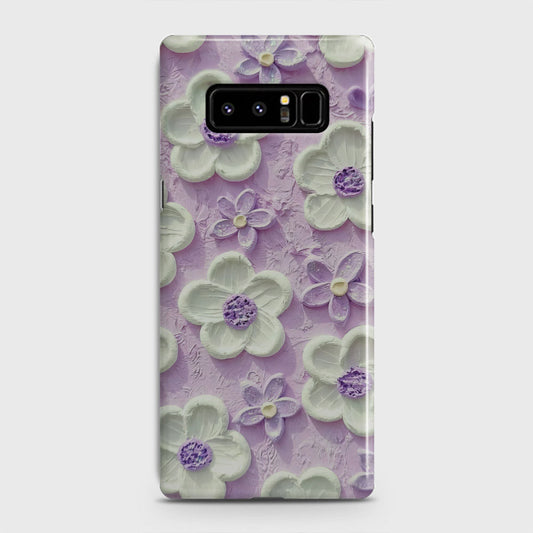 Samsung Galaxy Note 8 Cover - Floral Series - Design 4 - Purple & White - Matte Finish - Snap On Hard Case with LifeTime Colors Guarantee