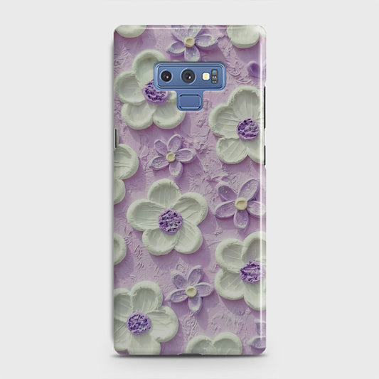 Samsung Galaxy Note 9 Cover - Floral Series - Design 4 - Purple & White - Matte Finish - Snap On Hard Case with LifeTime Colors Guarantee