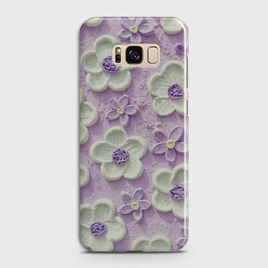 Samsung Galaxy S8 Cover - Floral Series - Design 4 - Purple & White - Matte Finish - Snap On Hard Case with LifeTime Colors Guarantee