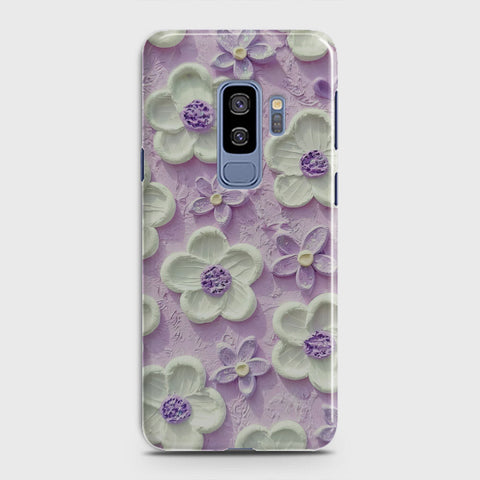 Samsung Galaxy S9 Plus Cover - Floral Series - Design 4 - Purple & White - Matte Finish - Snap On Hard Case with LifeTime Colors Guarantee