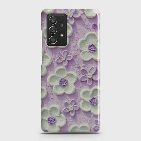 Samsung Galaxy A53 5G Cover - Floral Series - Design 4 - Purple & White - Matte Finish - Snap On Hard Case with LifeTime Colors Guarantee