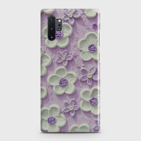 Samsung Galaxy Note 10 Plus Cover - Floral Series - Design 4 - Purple & White - Matte Finish - Snap On Hard Case with LifeTime Colors Guarantee