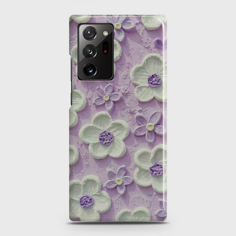 Samsung Galaxy Note 20 Ultra Cover - Floral Series - Design 4 - Purple & White - Matte Finish - Snap On Hard Case with LifeTime Colors Guarantee