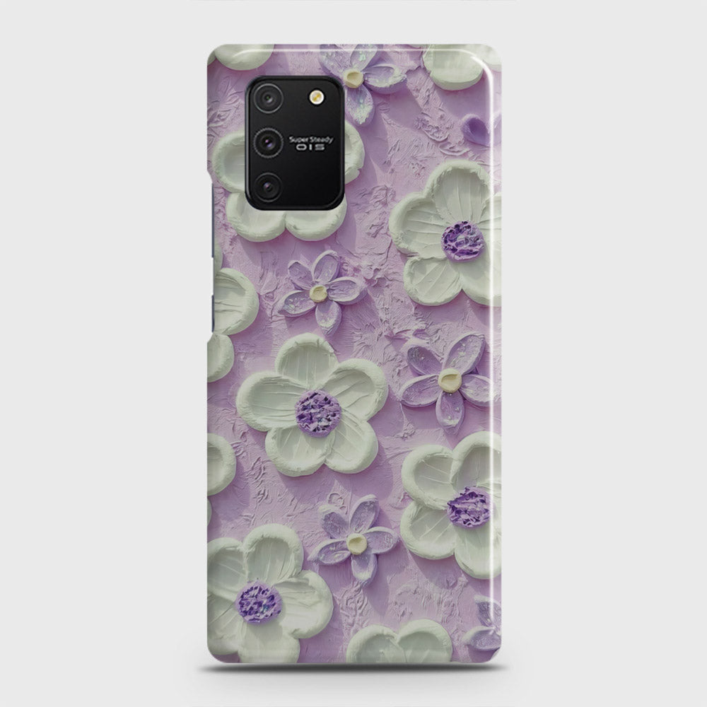 Samsung Galaxy S10 Lite Cover - Floral Series - Design 4 - Purple & White - Matte Finish - Snap On Hard Case with LifeTime Colors Guarantee