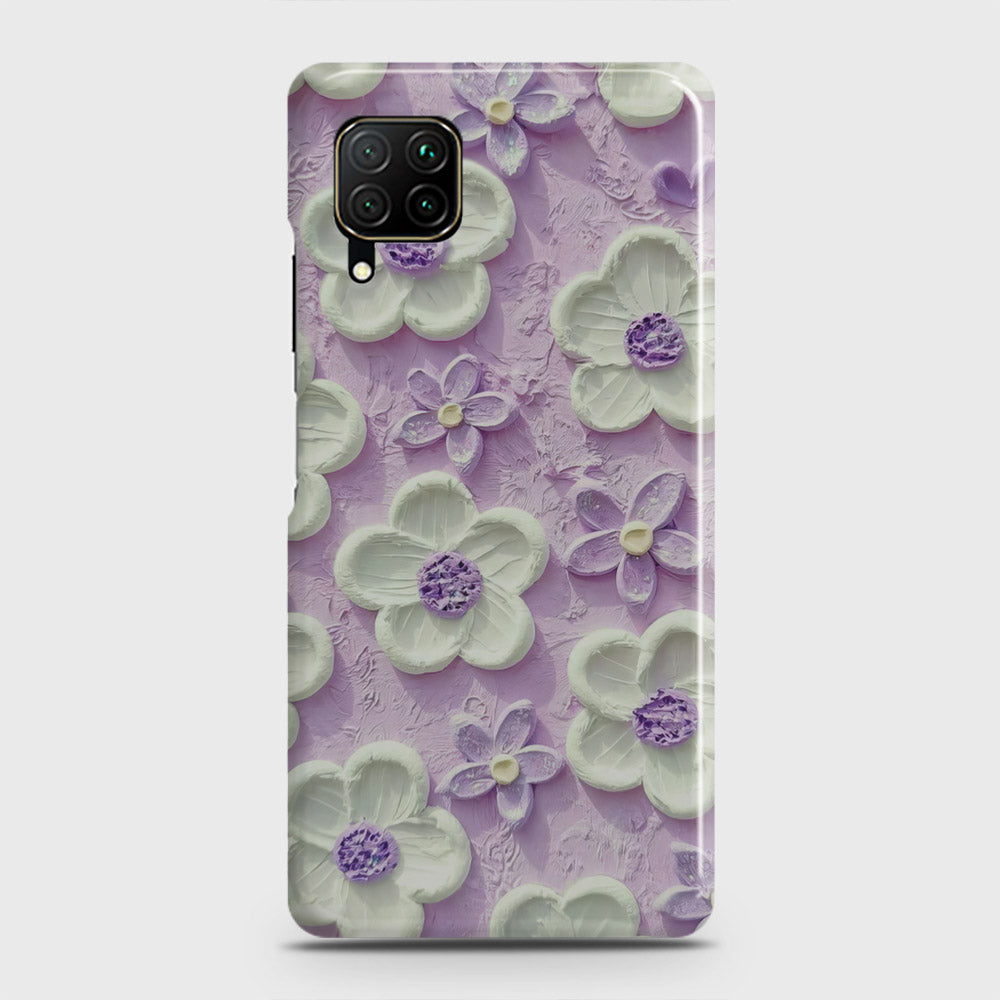 Huawei P40 lite Cover - Floral Series - Design 4 - Purple & White - Matte Finish - Snap On Hard Case with LifeTime Colors Guarantee