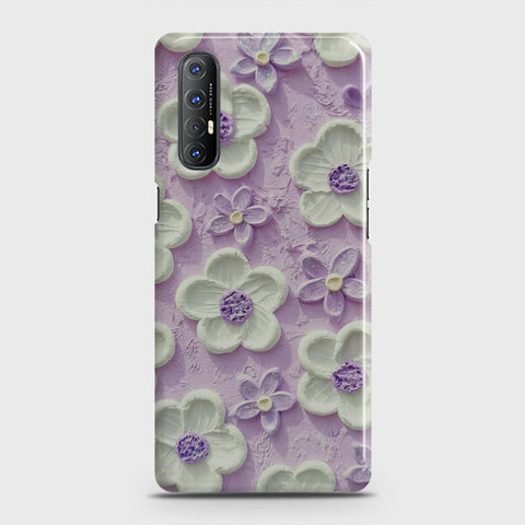 Oppo Reno 3 Pro Cover - Floral Series - Design 4 - Purple & White - Matte Finish - Snap On Hard Case with LifeTime Colors Guarantee