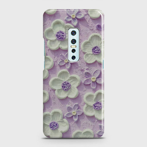 Vivo V17 Pro Cover - Floral Series - Design 4 - Purple & White - Matte Finish - Snap On Hard Case with LifeTime Colors Guarantee