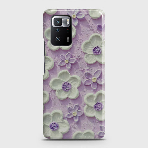 Xiaomi Poco X3 GT Cover - Floral Series - Design 4 - Purple & White - Matte Finish - Snap On Hard Case with LifeTime Colors Guarantee