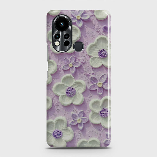 Infinix Hot 11s Cover - Floral Series - Design 4 - Purple & White - Matte Finish - Snap On Hard Case with LifeTime Colors Guarantee