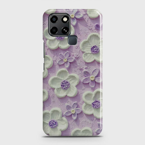 Infinix Smart 6 Cover - Floral Series - Design 4 - Purple & White - Matte Finish - Snap On Hard Case with LifeTime Colors Guarantee