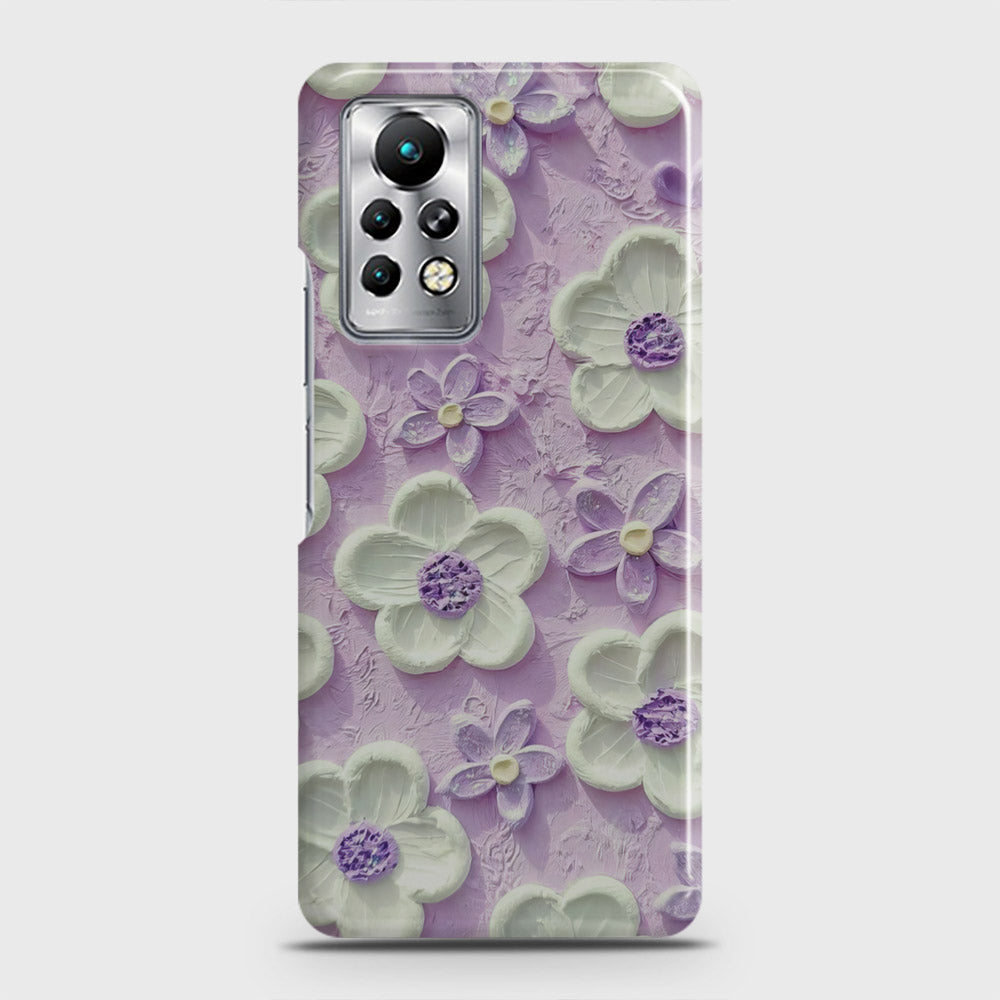 Infinix Note 11 Pro Cover - Floral Series - Design 4 - Purple & White - Matte Finish - Snap On Hard Case with LifeTime Colors Guarantee