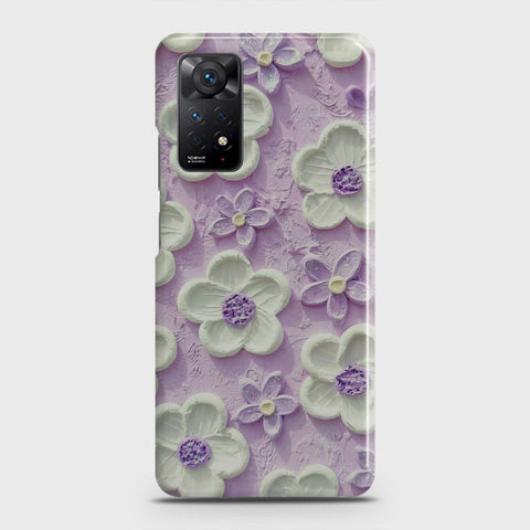 Xiaomi Redmi Note 11 Pro Cover - Floral Series - Design 4 - Purple & White - Matte Finish - Snap On Hard Case with LifeTime Colors Guarantee