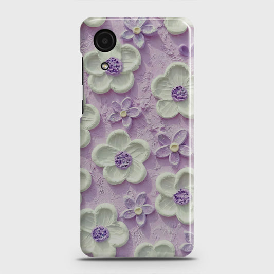 Samsung Galaxy A03 Core Cover - Floral Series - Design 4 - Purple & White - Matte Finish - Snap On Hard Case with LifeTime Colors Guarantee