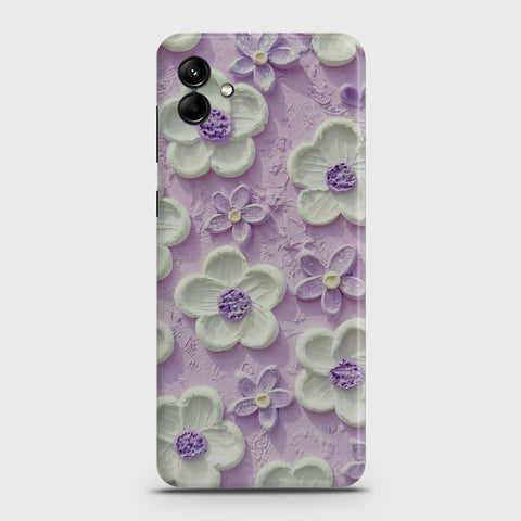 Samsung Galaxy A04 Cover - Floral Series - Design 4 - Purple & White - Matte Finish - Snap On Hard Case with LifeTime Colors Guarantee