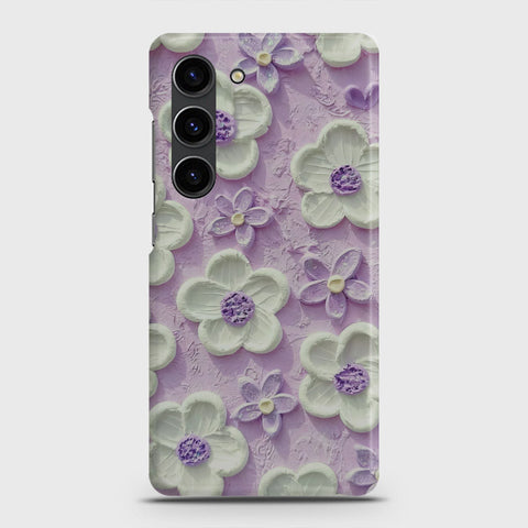 Samsung Galaxy S23 Plus Cover - Floral Series - Design 4 - Purple & White - Matte Finish - Snap On Hard Case with LifeTime Colors Guarantee