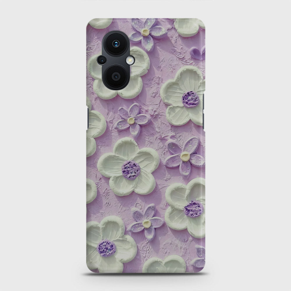 Oppo F21 Pro 5G Cover - Floral Series - Design 4 - Purple & White - Matte Finish - Snap On Hard Case with LifeTime Colors Guarantee