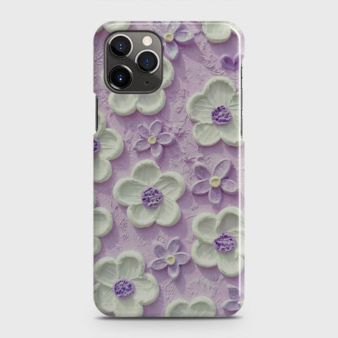 iPhone 11 Pro Max Cover - Floral Series - Design 4 - Purple & White - Matte Finish - Snap On Hard Case with LifeTime Colors Guarantee