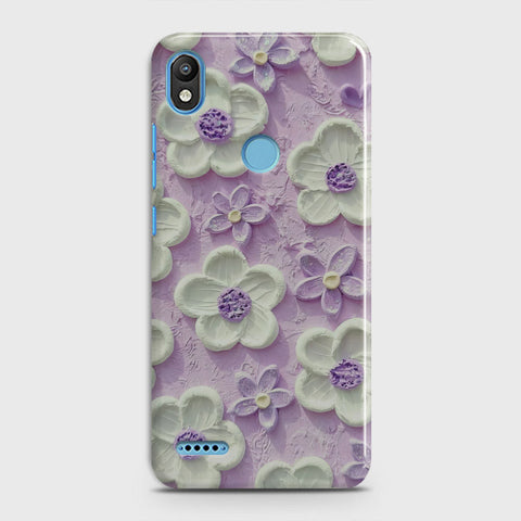 Infinix Smart 2 / X5515 Cover - Floral Series - Design 4 - Purple & White - Matte Finish - Snap On Hard Case with LifeTime Colors Guarantee