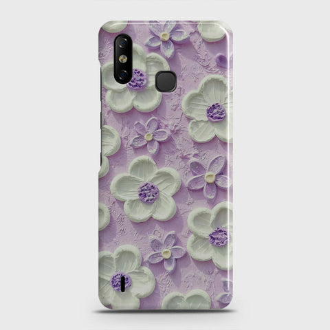 Infinix Smart 4 Cover - Floral Series - Design 4 - Purple & White - Matte Finish - Snap On Hard Case with LifeTime Colors Guarantee