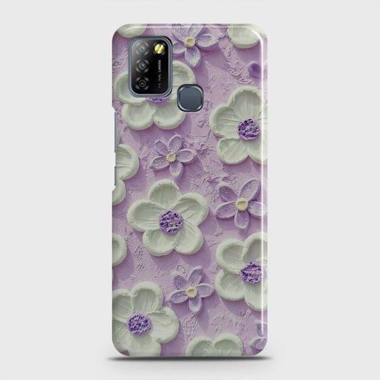 Infinix Smart 5 Cover - Floral Series - Design 4 - Purple & White - Matte Finish - Snap On Hard Case with LifeTime Colors Guarantee