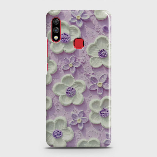 Infinix Hot 7 Pro Cover - Floral Series - Design 4 - Purple & White - Matte Finish - Snap On Hard Case with LifeTime Colors Guarantee