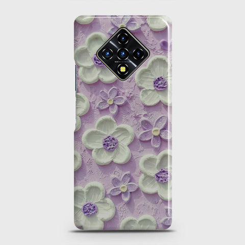 Infinix Zero 8 Cover - Floral Series - Design 4 - Purple & White - Matte Finish - Snap On Hard Case with LifeTime Colors Guarantee