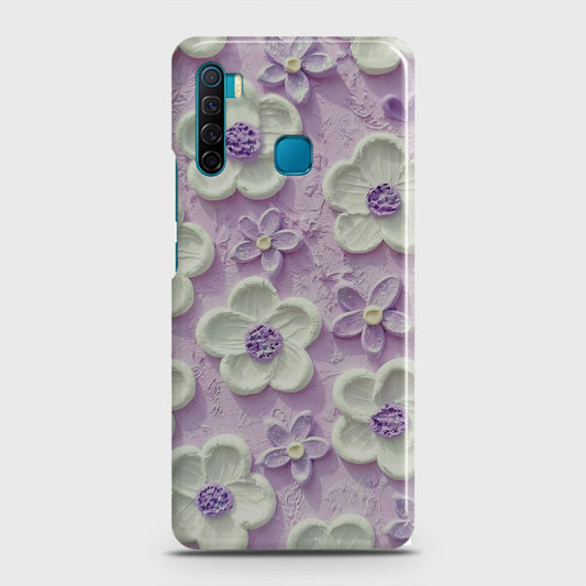 Infinix S5 - Floral Series - Design 4 - Purple & White - Matte Finish - Snap On Hard Case with LifeTime Colors Guarantee