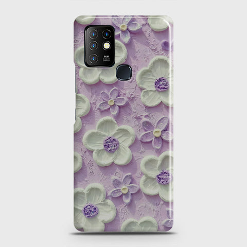 Infinix Hot 10 Cover - Floral Series - Design 4 - Purple & White - Matte Finish - Snap On Hard Case with LifeTime Colors Guarantee