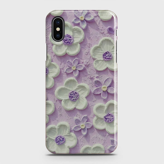 iPhone XS Max Cover - Floral Series - Design 4 - Purple & White - Matte Finish - Snap On Hard Case with LifeTime Colors Guarantee