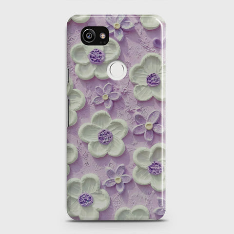 Google Pixel 2 XL Cover - Floral Series - Design 4 - Purple & White - Matte Finish - Snap On Hard Case with LifeTime Colors Guarantee