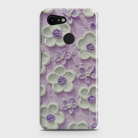 Google Pixel 3 XL Cover - Floral Series - Design 4 - Purple & White - Matte Finish - Snap On Hard Case with LifeTime Colors Guarantee