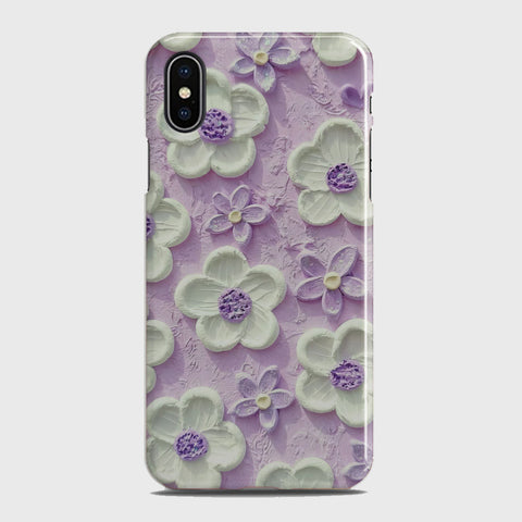 iPhone X Cover - Floral Series - Design 4 - Purple & White - Matte Finish - Snap On Hard Case with LifeTime Colors Guarantee