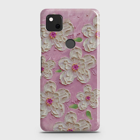 Google Pixel 4a Cover - Floral Series - Design 5 - Pink & White - Matte Finish - Snap On Hard Case with LifeTime Colors Guarantee