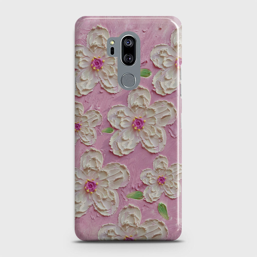 LG G7 ThinQ Cover - Floral Series  - Design 5 - Pink & White - Matte Finish - Snap On Hard Case with LifeTime Colors Guarantee