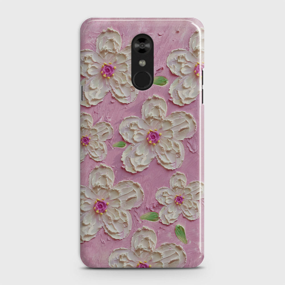 LG Stylo 4 Cover - Floral Series  - Design 5 - Pink & White - Matte Finish - Snap On Hard Case with LifeTime Colors Guarantee