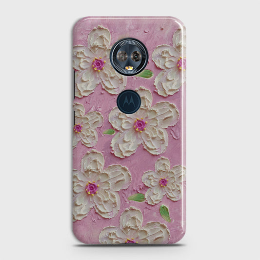 Motorola E5 Plus Cover - Floral Series - Design 5 - Pink & White - Matte Finish - Snap On Hard Case with LifeTime Colors Guarantee