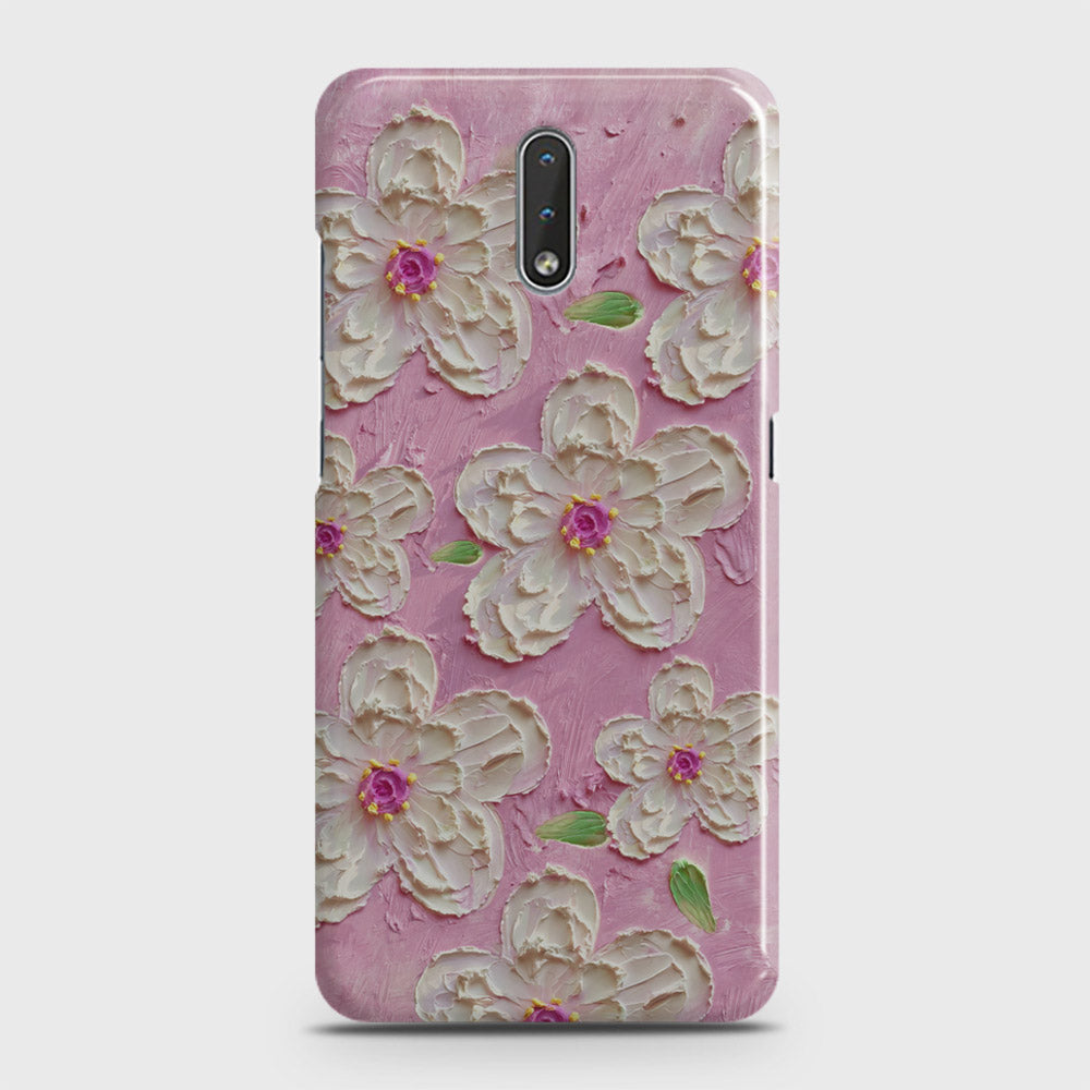 Nokia 2.3 Cover - Floral Series - Design 5 - Pink & White - Matte Finish - Snap On Hard Case with LifeTime Colors Guarantee