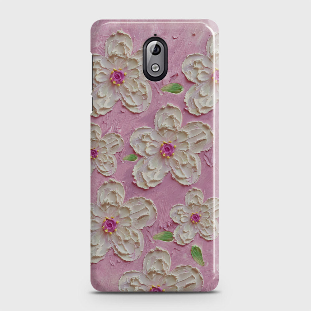 Nokia 3.1 Cover - Floral Series - Design 5 - Pink & White - Matte Finish - Snap On Hard Case with LifeTime Colors Guarantee