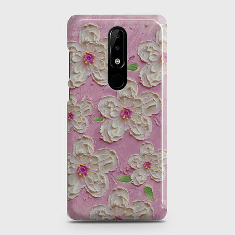 Nokia 3.1 Plus Cover - Floral Series - Design 5 - Pink & White - Matte Finish - Snap On Hard Case with LifeTime Colors Guarantee