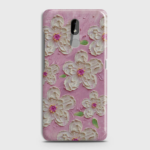 Nokia 3.2 Cover - Floral Series - Design 5 - Pink & White - Matte Finish - Snap On Hard Case with LifeTime Colors Guarantee