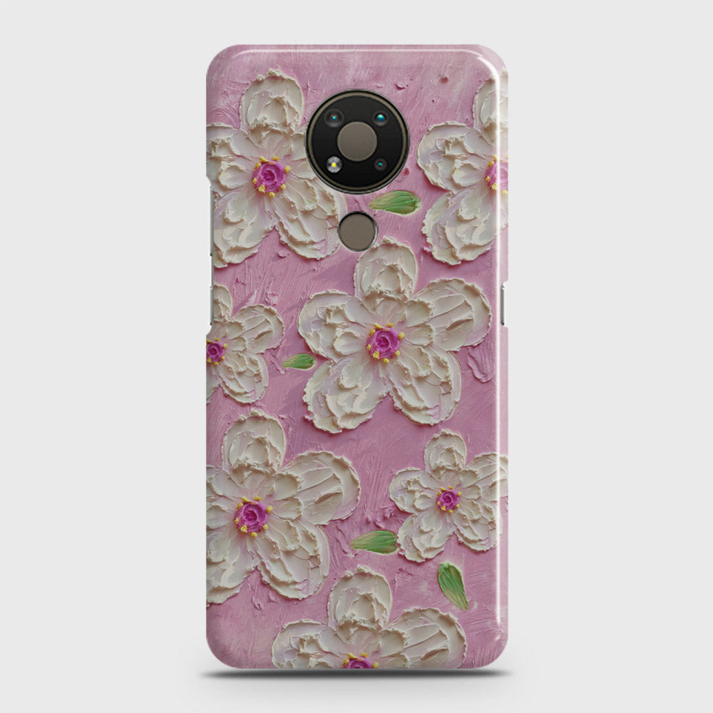 Nokia 3.4 Cover - Floral Series - Design 5 - Pink & White - Matte Finish - Snap On Hard Case with LifeTime Colors Guarantee