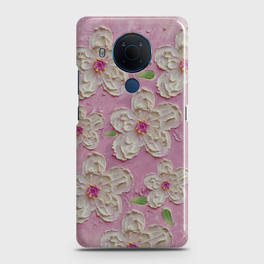 Nokia 5.4 Cover - Floral Series - Design 5 - Pink & White - Matte Finish - Snap On Hard Case with LifeTime Colors Guarantee